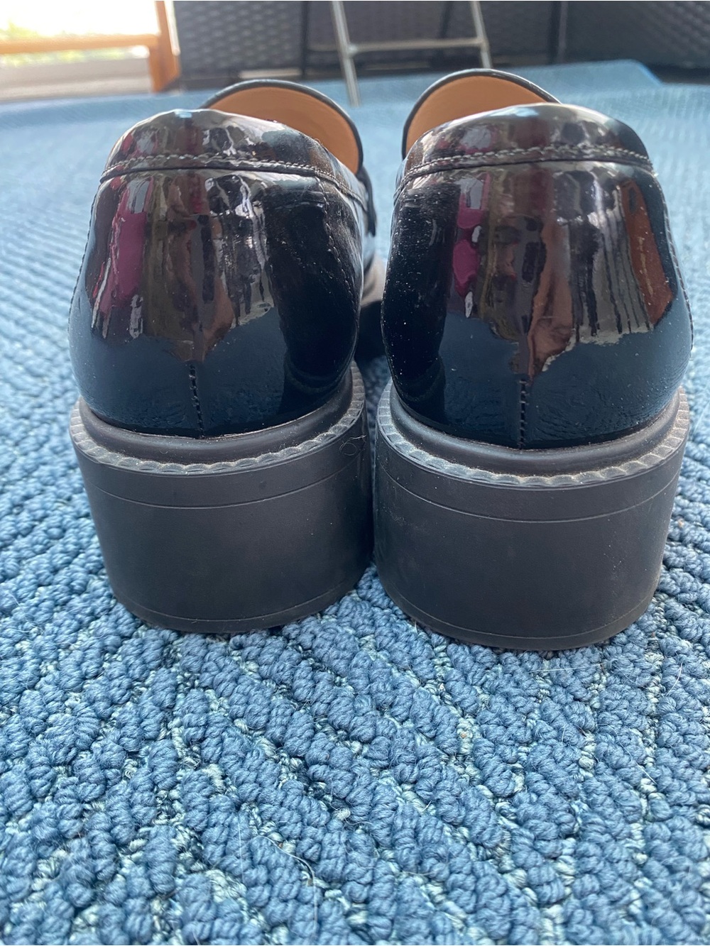 Coach Black Patent Chunky Platform Penny Loafers - Picture 5 of 12